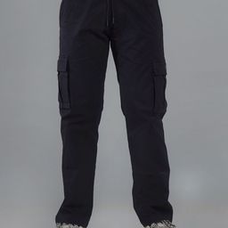 Echolope Men Relaxed Straight Leg Straight Fit Cargos Trousers-image-7