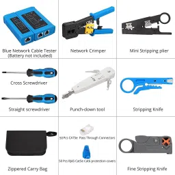 LipiWorld Crimp Tool Kit Cat5 Cat5e Cat6 RJ45 Crimping Tool,Network Cable Tester Network Interface Card image 3