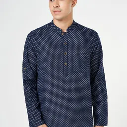 indus route by Pantaloons Geometric Embroidered Cotton A-Line Kurta-image-91