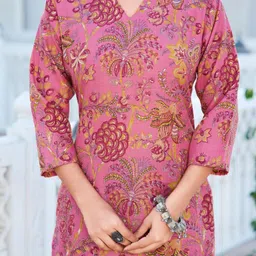 THE52 Women Floral Printed Regular Kurta with Trousers & With Dupatta-47