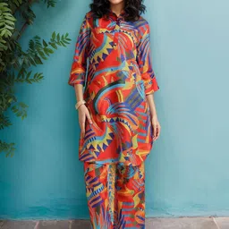 Anouk Printed Tunic & Trousers Co-Ord Set-image-98