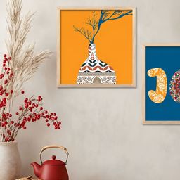 Kotart Yellow & Teal 2 Pieces Modern Wooden Wall Arts-picture-4