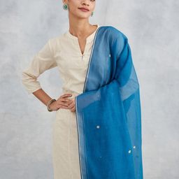 Fabindia Embroidered Cotton Silk Dupatta-picture-26