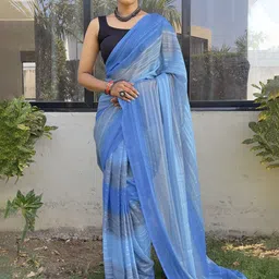 Rangtulika Ethnics Striped Art Silk Ready to Wear Saree-image-83