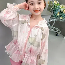 LULU & SKY Girls Floral without Longline Bomber with Embroidered Jacket-image-94