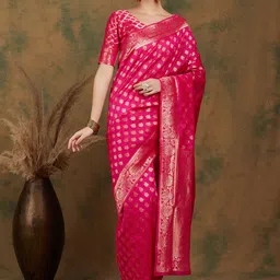 SHADOW & SAINING Woven Design Zari Banarasi Saree-20