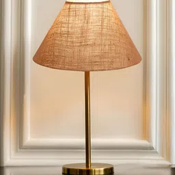 Aura Beige Metal Traditional Frusturical Shaped Table Lamp-picture-2