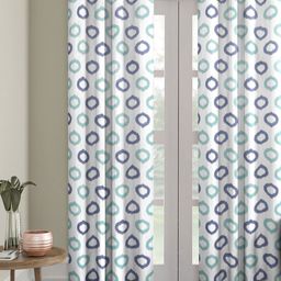 Myntra Elegant Homes White & Blue Geometric Room Darkening Door Curtain-image-84