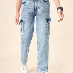 Coolsters by Pantaloons Boys Straight Fit Heavy Fade Cargo Jeans-picture-9