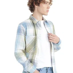 RARE RABBIT Men Checked Open Front Jacket with Patchwork image 3