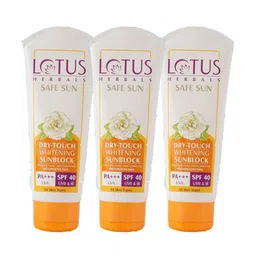 Lotus Herbals Safe Sun Set Of 3 Dry Touch Whitening SPF 40 Sunscreen - 50g each-3