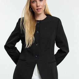 Trendyol Women Floral Longline Tailored Jacket-image-59