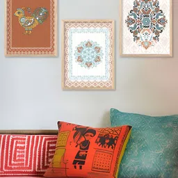 Kotart Brown & White 3 Pieces Wooden Floral and Botanical Wall Arts-picture-5