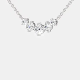 Sparkles Lab Grown Diamond 1.31 Carat Round Graduated Bar Necklace-42