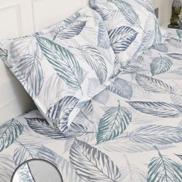 Jaipur Weaves Blue & White Floral Printed 240 TC Cotton King Bedsheet Set 2.54 m x 2.75 m-image-50