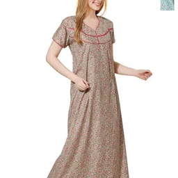 Piu Women Pack of 2Printed Maxi Nightdress-image-43