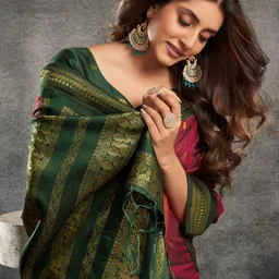 Mitera Woven Zari Pure Cotton Banarasi Saree-picture-51