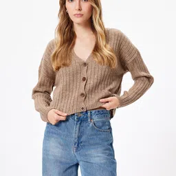 Koton Women Striped Crop Cardigan-image-39