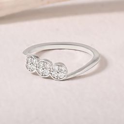 TOUCH925 Three CZ Stones Studded Finger Ring-image-67