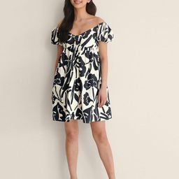 DressBerry Women Floral Printed Off-Shoulder Gathered or Pleated Party Fit and Flare Dress-image-77