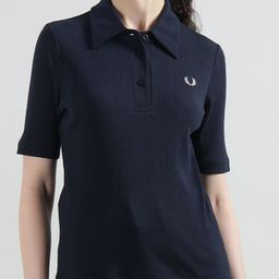 Fred Perry Women Striped Polo Collar Slim Fit T-shirt-34