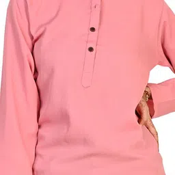 BAESD Girls Mandarin Collar Crepe Straight Kurta image 4