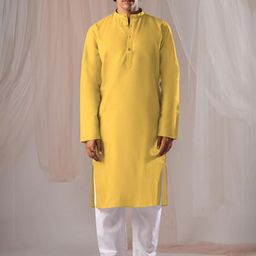 5 Stitch Men Band Collar Kurta-image-12