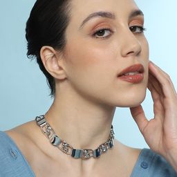 SOHI Silver-Plated Minimal Link Necklace Chain-picture-16