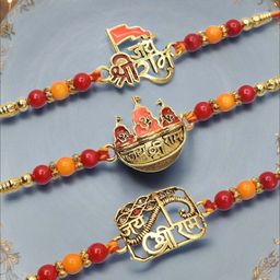 MEIRA JEWELLERY 5-Pcs Rakhi With Roli Chawal & Greeting Card-image-49