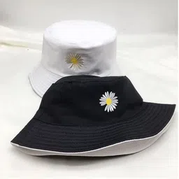 Infispace Men White Embroidered Bucket Hat-34
