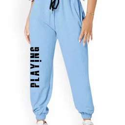 TABADTOD Women Typography Printed Relaxed Loose Fit Joggers Trousers-image-65
