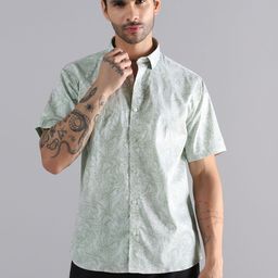 TAHVO Men Relaxed Floral Casual Shirt-image-56
