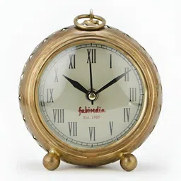 Fabindia Kavya Gold-Toned & White Metal Round Shaped Table Clock-picture-37
