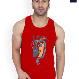 SLOWLORIS Men Pack Of 2 Printed Scoop Neck Combed Cotton Gym Vest-picture-38