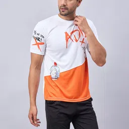 CHROME & CORAL Men Typography Mid-Rise Tracksuits-image-61