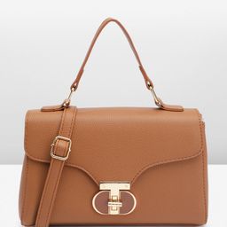 French Connection Textured Structured Satchel Bag image 4