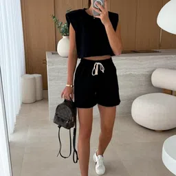 MIAKEE Round Neck Top With Shorts Co-Ords-image-57