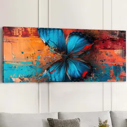 Art Street Blue & Yellow 1 Piece Canvas Birds and Animals Wall Paintings-image-22