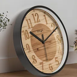 RANDOM Black & Beige Printed Contemporary Wall Clock-image-79