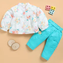 I LOVE MOM Kids Girls Floral Printed Top & Trousers Set-image-94