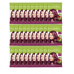 Prem Dulhan Set Of 30 Henna Based Hair Colour - 10 gm Each - Burgundy-51