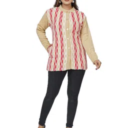 WOOL 4U Women Ribbed Woollen Longline Cardigan-12
