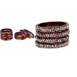 SOMIL Women combo of 2 sets Glass Ethnic Bangles-picture-22