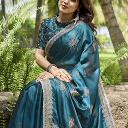 Ambuja International Floral Embroidered Saree-image-67