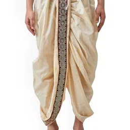 FANZI Men Silk Dhoti Pant with Lace Work-image-19