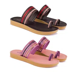 Bersache Pair Of 2 Women One Toe Flats-picture-31