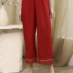 Biba Women Embellished Straight Fit Palazzos-image-26