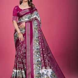 VS MALL Maroon Art Silk Sarees-image-93