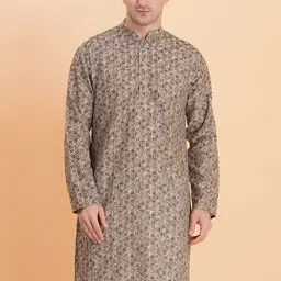 SG LEMAN Men Ethnic Motifs Printed Mandarin Collar Kurta-image-34