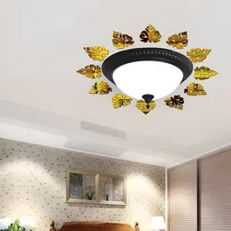 VAH Kya Bat Hai !! GoldToned 12 Pieces Acrylic 3D Self Adhesive Wall Sticker-44